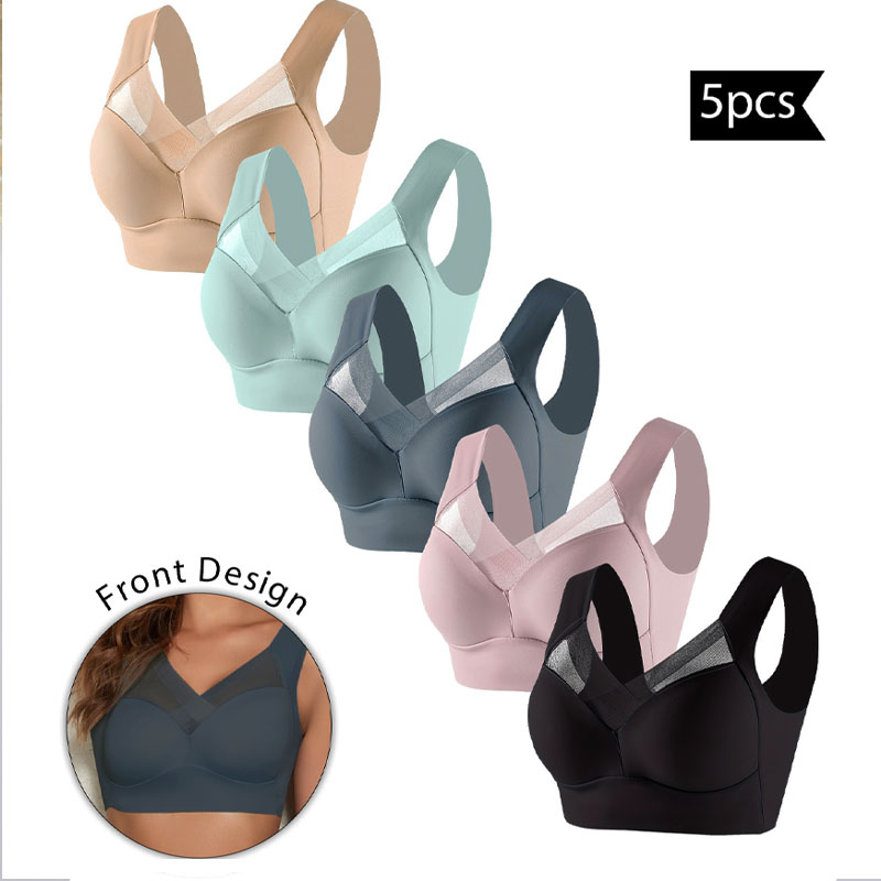 5PCS Women Sports Bras Full Cu - Bralette Wireless Soft recension och pris